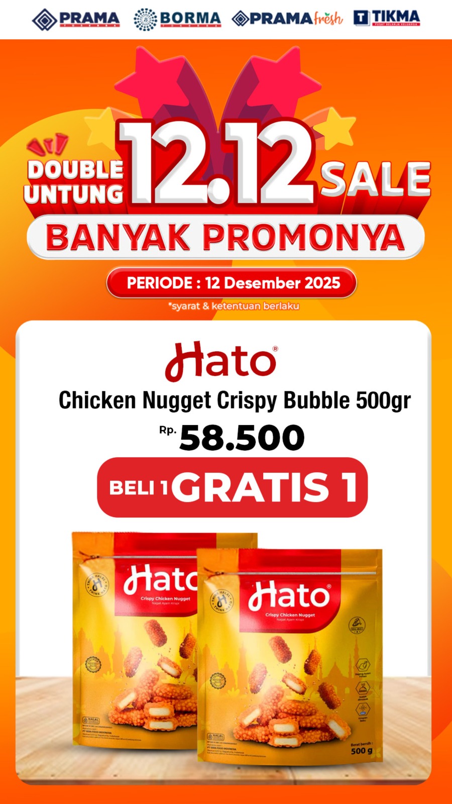 Promo PROMO 12.12 Beli 1 Gratis 1