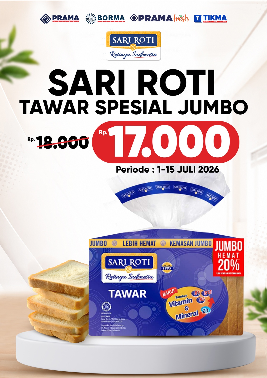 Promo SARI ROTI TAWAR SPESIAL JUMBO